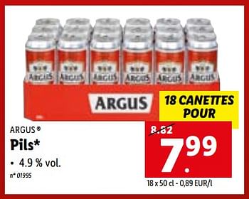 Promotions Pils - Argus - Valide de 15/01/2023 à 21/01/2023 chez Lidl