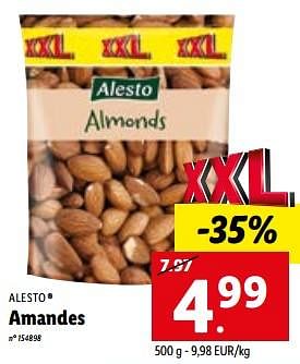 Promotions Amandes - Alesto - Valide de 15/01/2023 à 21/01/2023 chez Lidl