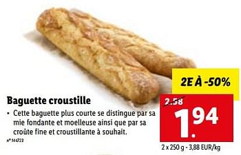 Promotions Baguette croustille - Produit maison - Lidl - Valide de 15/01/2023 à 21/01/2023 chez Lidl