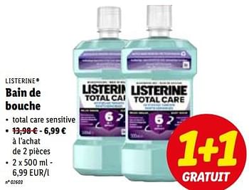 Promotions Bain de bouche - Listerine - Valide de 15/01/2023 à 21/01/2023 chez Lidl