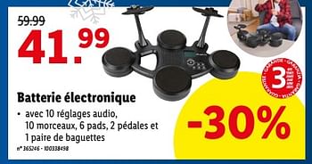 Promotions Batterie électronique - Produit maison - Lidl - Valide de 15/01/2023 à 21/01/2023 chez Lidl