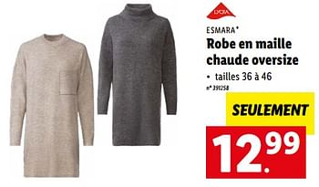 Promotions Robe en maille chaude oversize - Esmara - Valide de 15/01/2023 à 21/01/2023 chez Lidl