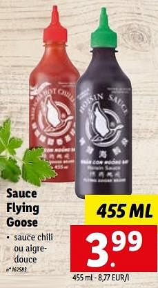 Promotions Sauce flying goose - Produit maison - Lidl - Valide de 15/01/2023 à 21/01/2023 chez Lidl