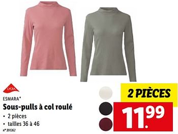 Promotions Sous-pulls à col roulé - Esmara - Valide de 15/01/2023 à 21/01/2023 chez Lidl