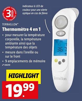 Promotions Terraillon thermomètre 4 en 1 - Terraillon - Valide de 15/01/2023 à 21/01/2023 chez Lidl