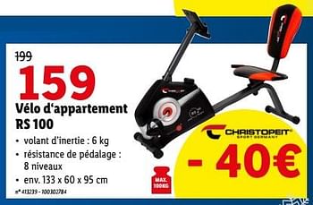 Promotions Christopeit sport vélo d‘appartement rs 100 - Christopeit sport - Valide de 15/01/2023 à 21/01/2023 chez Lidl