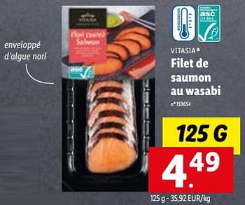 Promotions Filet de saumon au wasabi - Vitasia - Valide de 15/01/2023 à 21/01/2023 chez Lidl