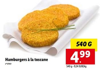 Promotions Hamburgers à la toscane - Produit maison - Lidl - Valide de 15/01/2023 à 21/01/2023 chez Lidl