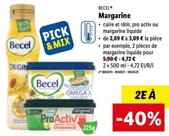 Promotions Margarine - Becel - Valide de 15/01/2023 à 21/01/2023 chez Lidl
