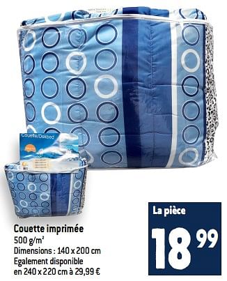 Promotions Couette imprimée - Produit maison - Match - Valide de 04/01/2023 à 24/01/2023 chez Match