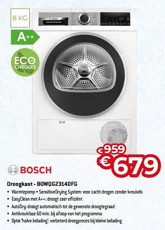 Promoties Bosch droogkast - bowqg23140fg - Bosch - Geldig van 03/01/2023 tot 31/01/2023 bij Exellent