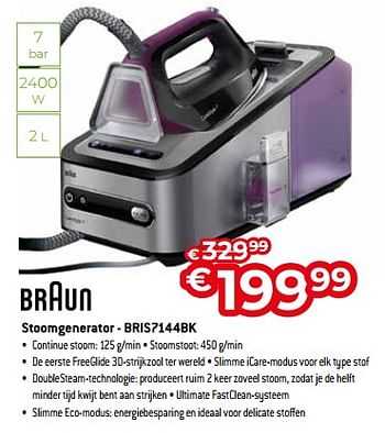 Promoties Braun stoomgenerator - bris7144bk - Braun - Geldig van 03/01/2023 tot 31/01/2023 bij Exellent