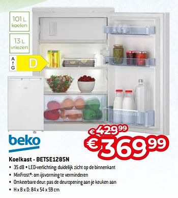 Promoties Beko koelkast - betse1285n - Beko - Geldig van 03/01/2023 tot 31/01/2023 bij Exellent