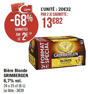 Promotions Bière blonde grimbergen - Grimbergen - Valide de 09/01/2023 à 22/01/2023 chez Super Casino