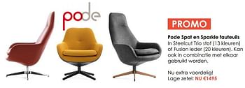 Promoties Pode spot en sparkle fauteuils - Pode - Geldig van 02/01/2023 tot 31/01/2023 bij Krea-Colifac