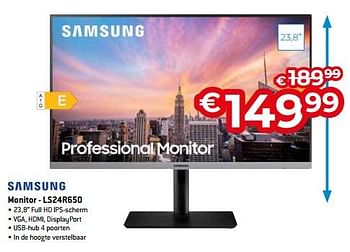 Promoties Samsung monitor - ls24r650 - Samsung - Geldig van 03/01/2023 tot 31/01/2023 bij Exellent