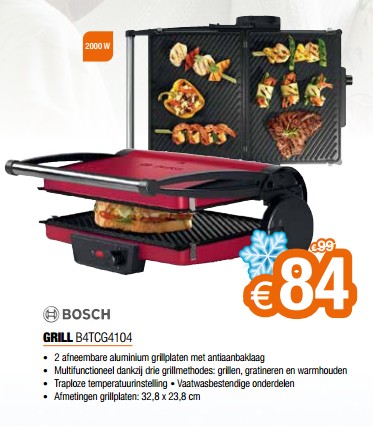 Promoties Bosch grill b4tcg4104 - Bosch - Geldig van 03/01/2023 tot 31/01/2023 bij Expert