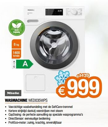 Promoties Miele wasmachine wed035wps - Miele - Geldig van 03/01/2023 tot 31/01/2023 bij Expert