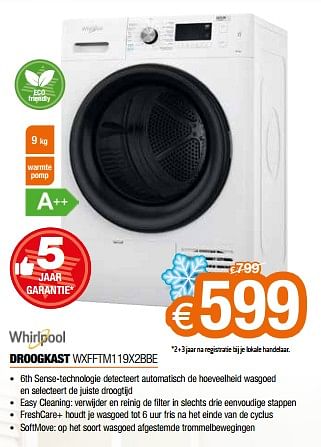 Whirlpool Whirlpool droogkast wxfftm119x2bbe - Promotie bij Expert