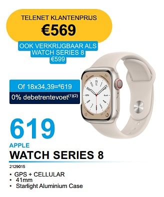 Promotions Apple watch series 8 - Apple - Valide de 03/01/2023 à 31/01/2023 chez Auva