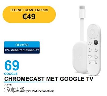 Promoties Google chromecast met google tv - Google - Geldig van 03/01/2023 tot 31/01/2023 bij Auva