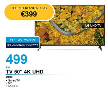 Promoties Lg tv 50`` 4k uhd - LG - Geldig van 03/01/2023 tot 31/01/2023 bij Auva