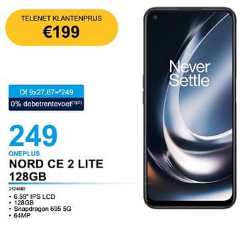 Promoties Oneplus nord ce 2 lite 128gb - OnePlus - Geldig van 03/01/2023 tot 31/01/2023 bij Auva