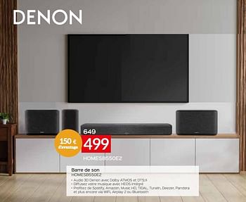 Promotions Denon barre de son homesb550e2 - Denon - Valide de 03/01/2023 à 31/01/2023 chez Selexion