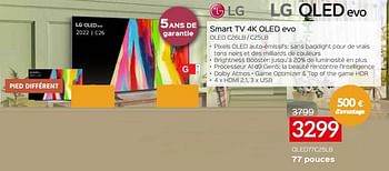 Promotions Lg smart tv 4k oled evo oled77c25lb - LG - Valide de 03/01/2023 à 31/01/2023 chez Selexion