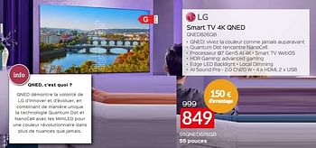 Promotions Lg smart tv 4k qned 55qned826qb - LG - Valide de 03/01/2023 à 31/01/2023 chez Selexion