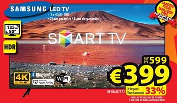 Promoties Samsung led tv ue50au7172 - Samsung - Geldig van 11/01/2023 tot 18/01/2023 bij ElectroStock