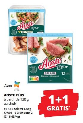 Promotions Aoste plus salami - Aoste - Valide de 12/01/2023 à 25/01/2023 chez Spar (Colruytgroup)