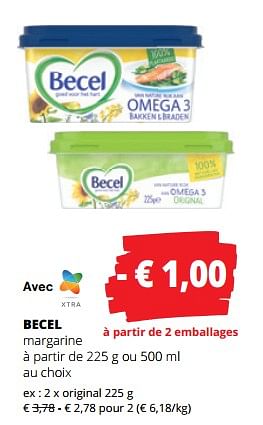 Promotions Becel margarine original - Becel - Valide de 12/01/2023 à 25/01/2023 chez Spar (Colruytgroup)