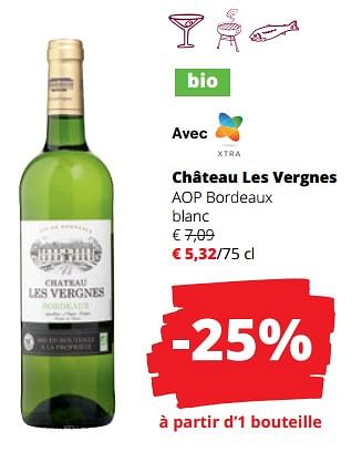 Promotions Château les vergnes aop bordeaux blanc - Vins blancs - Valide de 12/01/2023 à 25/01/2023 chez Spar (Colruytgroup)