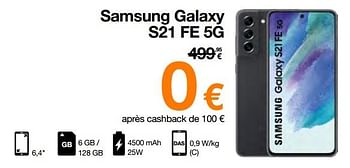 Promoties Samsung galaxy s21 fe 5g - Samsung - Geldig van 03/01/2023 tot 15/01/2023 bij Orange