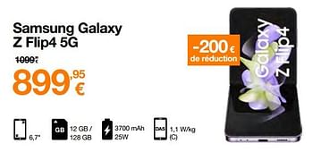 Promotions Samsung galaxy z flip4 5g - Samsung - Valide de 03/01/2023 à 15/01/2023 chez Orange