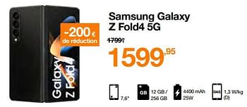 Promotions Samsung galaxy z fold4 5g - Samsung - Valide de 03/01/2023 à 15/01/2023 chez Orange