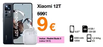 Promoties Xiaomi 12t - Xiaomi - Geldig van 03/01/2023 tot 15/01/2023 bij Orange