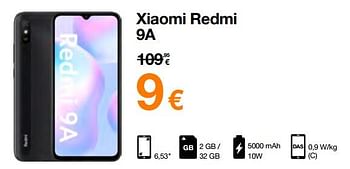 Promoties Xiaomi redmi 9a - Xiaomi - Geldig van 03/01/2023 tot 15/01/2023 bij Orange