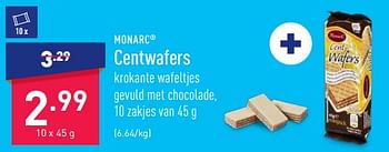 Promoties Centwafers - Monarc - Geldig van 16/01/2023 tot 27/01/2023 bij Aldi