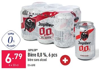 Promotions Bière 0,0 % - Jupiler - Valide de 20/01/2023 à 27/01/2023 chez Aldi