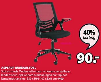 Promoties Asperup bureaustoel - Huismerk - Jysk - Geldig van 09/01/2023 tot 31/01/2023 bij Jysk