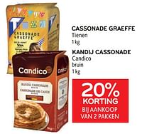 Cassonade graeffe tienen + kandij cassonade candico 20% korting bij aankoop van 2 pakken-Huismerk - Alvo