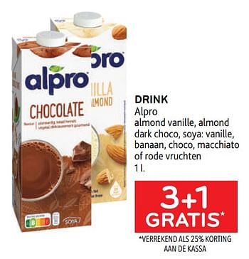 Promoties Drink alpro 3+1 gratis - Alpro - Geldig van 25/01/2023 tot 07/02/2023 bij Alvo