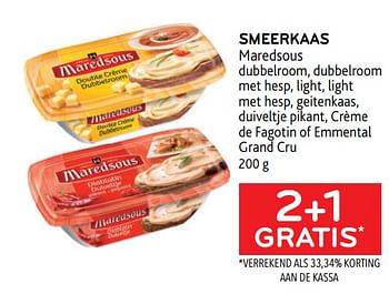 Promoties Smeerkaas maredsous 2+1 gratis - Maredsous - Geldig van 25/01/2023 tot 07/02/2023 bij Alvo