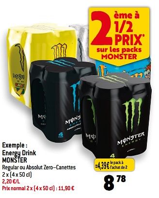 Promotions Energy drink monster - Monster - Valide de 11/01/2023 à 17/01/2023 chez Match