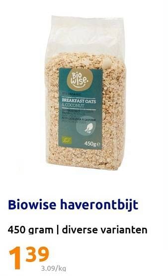 Promoties Biowise haverontbijt - BioWise - Geldig van 11/01/2023 tot 17/01/2023 bij Action