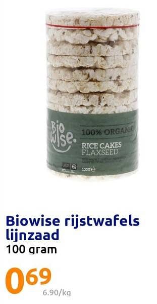 Promoties Biowise rijstwafels lijnzaad - BioWise - Geldig van 11/01/2023 tot 17/01/2023 bij Action
