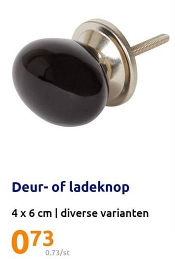 Promoties Deur- of ladeknop - Huismerk - Action - Geldig van 11/01/2023 tot 17/01/2023 bij Action