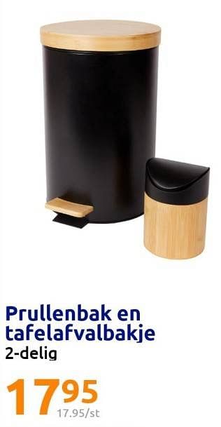 De daadwerkelijke Boer type Huismerk - Action Prullenbak en tafelafvalbakje - Promotie bij Action